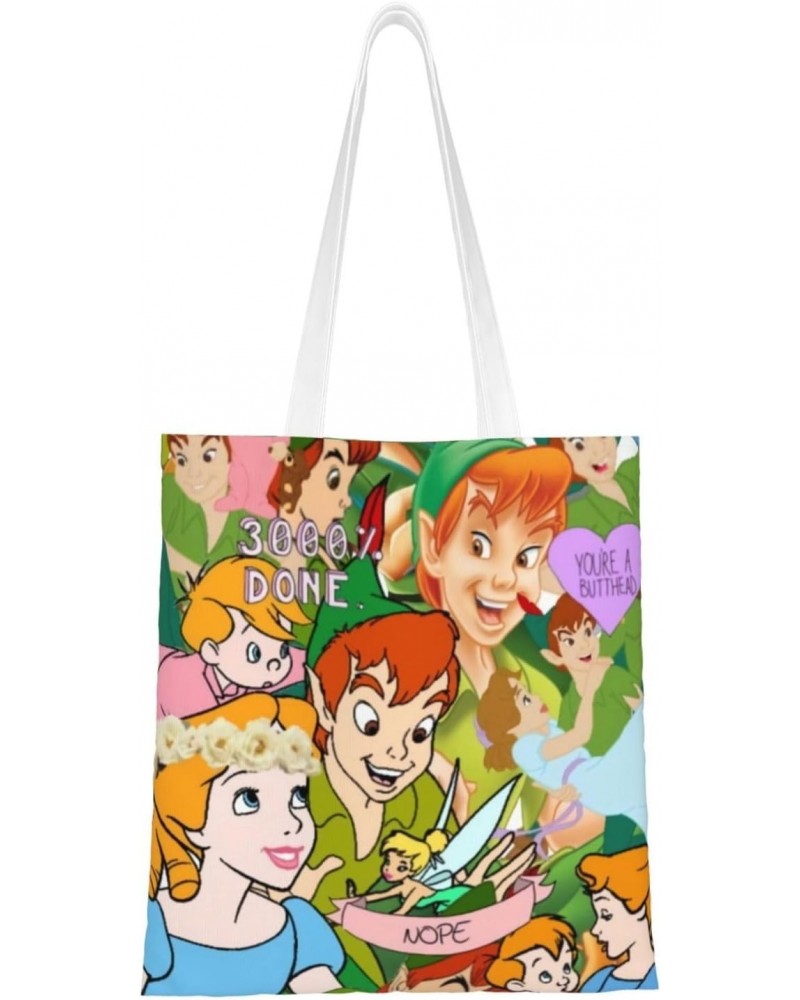 Peter Cartoon Pan Anime Canvas Totes Bag Women Girls Totes Bag Shoulder Bag Cartoon Casual Shoulder Tote $12.99 Totes