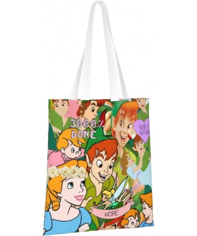 Peter Cartoon Pan Anime Canvas Totes Bag Women Girls Totes Bag Shoulder Bag Cartoon Casual Shoulder Tote $12.99 Totes