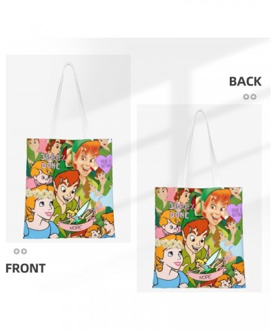 Peter Cartoon Pan Anime Canvas Totes Bag Women Girls Totes Bag Shoulder Bag Cartoon Casual Shoulder Tote $12.99 Totes