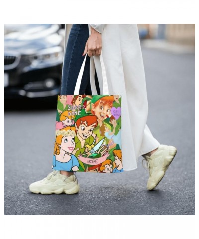 Peter Cartoon Pan Anime Canvas Totes Bag Women Girls Totes Bag Shoulder Bag Cartoon Casual Shoulder Tote $12.99 Totes