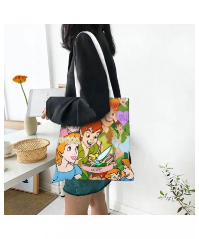 Peter Cartoon Pan Anime Canvas Totes Bag Women Girls Totes Bag Shoulder Bag Cartoon Casual Shoulder Tote $12.99 Totes