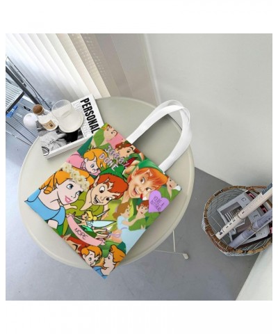 Peter Cartoon Pan Anime Canvas Totes Bag Women Girls Totes Bag Shoulder Bag Cartoon Casual Shoulder Tote $12.99 Totes