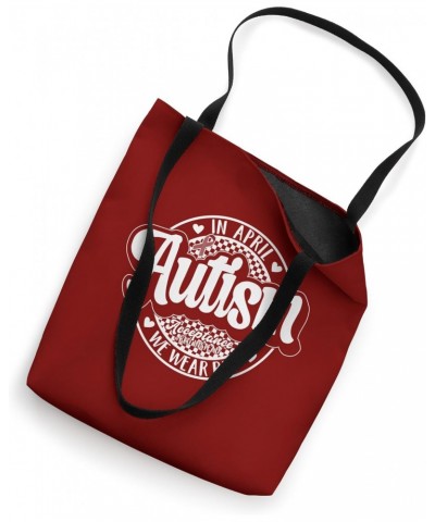 In April We Wear Red Autism Awareness Acceptance Red Instead Tote Bag $10.56 Totes