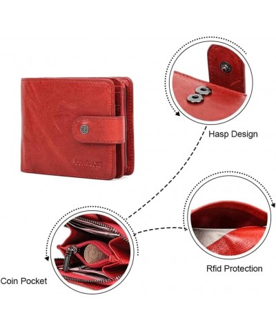 Wallet New Women's Leather Wallet Vintage Short Style Card Holder Zipper Large Capacity Coins Pocket Unisex Coin Purses Tear-...