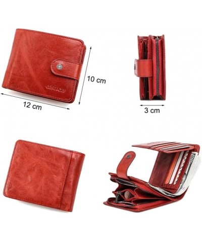 Wallet New Women's Leather Wallet Vintage Short Style Card Holder Zipper Large Capacity Coins Pocket Unisex Coin Purses Tear-...