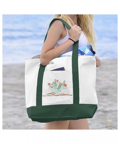 Comfort Colors Flower Cruiser Tote Bag - Book Lover Gift - Book Bag White Navy $15.18 Totes