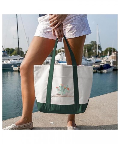 Comfort Colors Flower Cruiser Tote Bag - Book Lover Gift - Book Bag White Navy $15.18 Totes