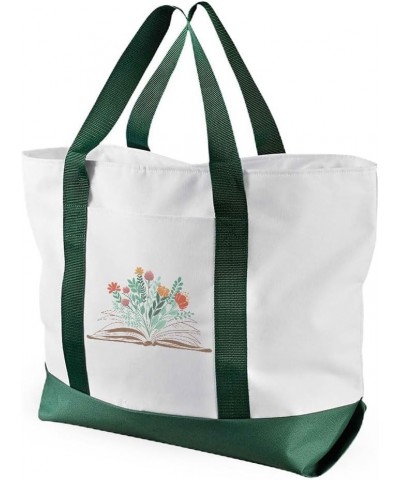 Comfort Colors Flower Cruiser Tote Bag - Book Lover Gift - Book Bag White Navy $15.18 Totes