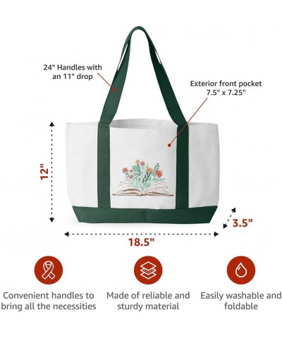 Comfort Colors Flower Cruiser Tote Bag - Book Lover Gift - Book Bag White Navy $15.18 Totes