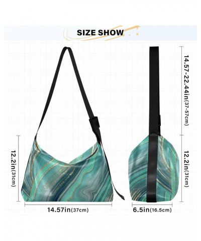 Women Boho Bag Marble Green Shoulder Bag PU Leather Pouch Crossbody Bag Large Tote Handbag For Quick Getaway Weekend Holiday ...