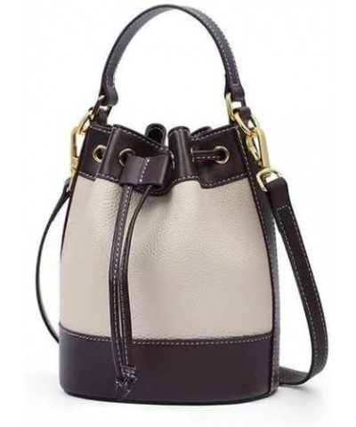 Bucket Bag Bucket Wallet Leather Bucket Bag Drawstring Handbag Women's Crossbody Shoulder Hobo Bag Brown $31.87 Shoulder Bags