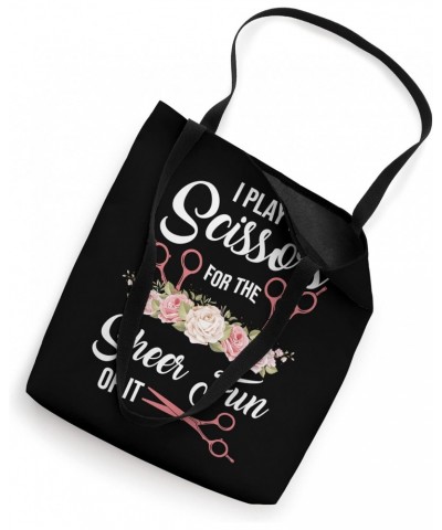 Hair Stylist Hairdresser I Play With Scissors Flower Tote Bag $11.87 Totes