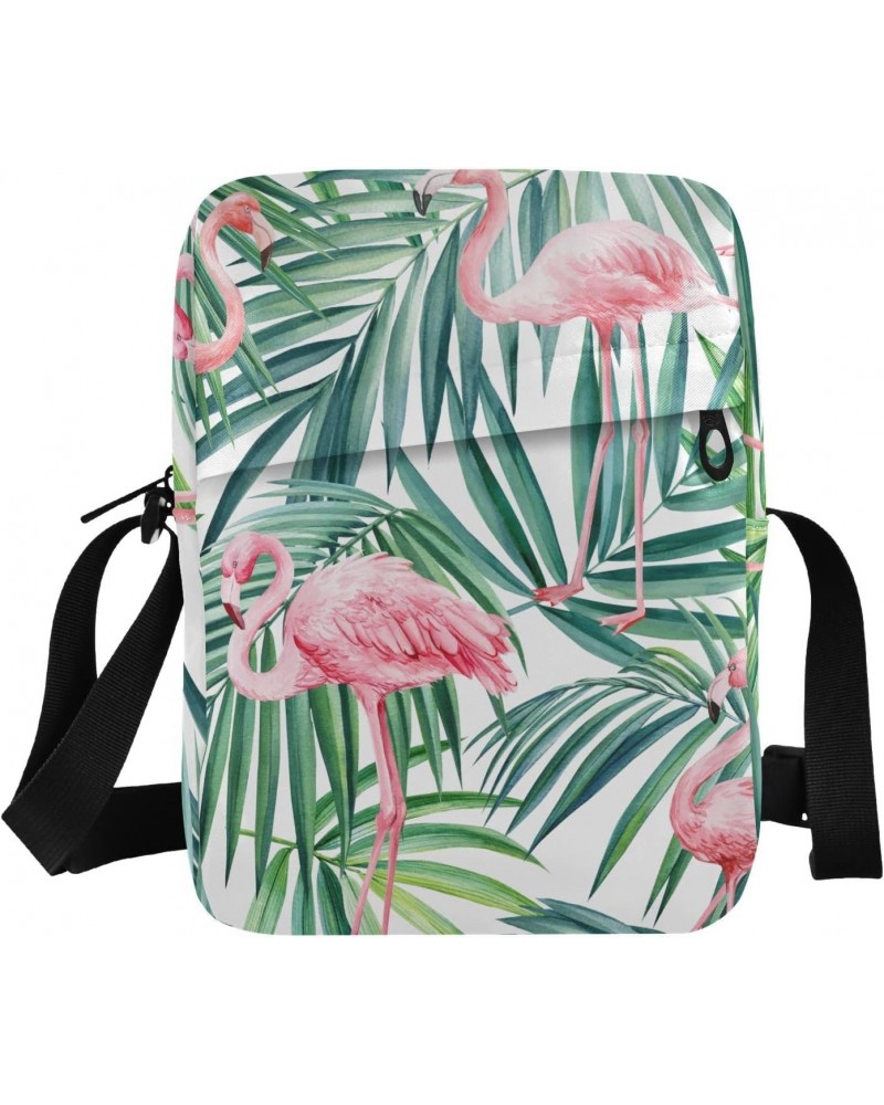 Crossbody Phone Bag Green Palm Leaves Flamingo Small Messenger Shoulder Bag Cash Handbag Wallet Purse(236rh9b) $8.80 Crossbod...