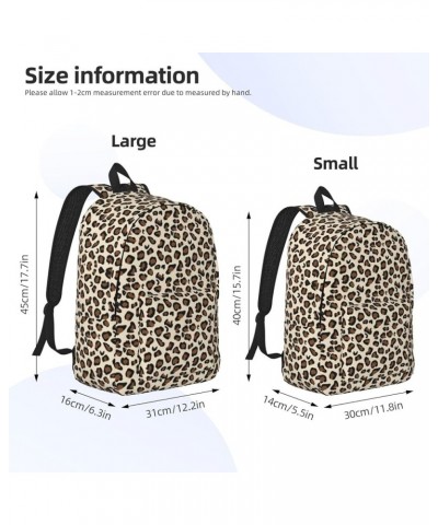 Leopard Print Print Unisex Canvas Bag Canvas Shoulder Pouch Pack Lightweight Backpack For Woman Lady Black Medium $17.39 Back...