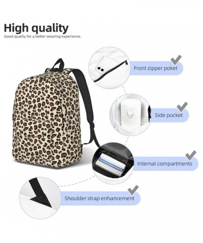 Leopard Print Print Unisex Canvas Bag Canvas Shoulder Pouch Pack Lightweight Backpack For Woman Lady Black Medium $17.39 Back...