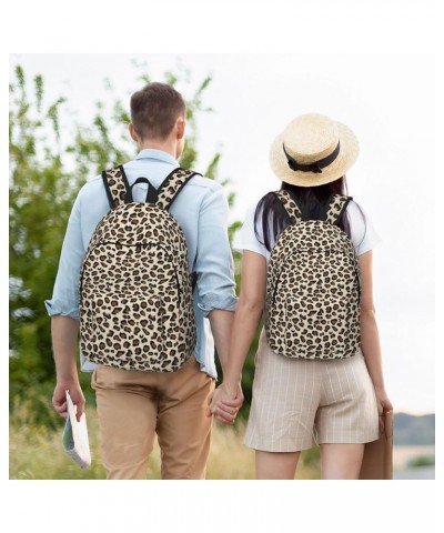 Leopard Print Print Unisex Canvas Bag Canvas Shoulder Pouch Pack Lightweight Backpack For Woman Lady Black Medium $17.39 Back...