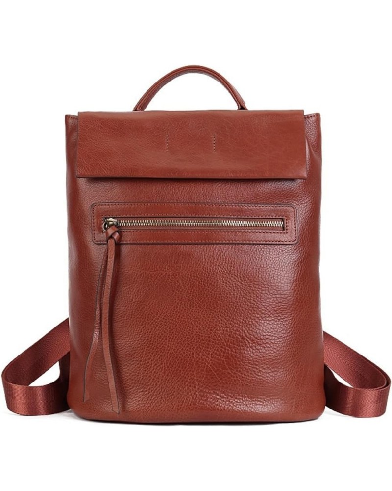 Women Genuine Leather Backpack Handbag Purse,Satchel for Women Shoulder Bag Tote Travel Vintage Zipper Medium Brown $36.08 Ba...