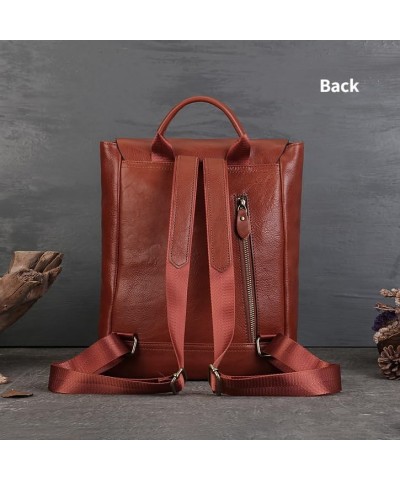 Women Genuine Leather Backpack Handbag Purse,Satchel for Women Shoulder Bag Tote Travel Vintage Zipper Medium Brown $36.08 Ba...