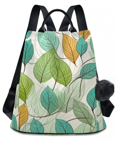 Green Leaves Light Womens Backpack Purse Handbag Anti Theft Ladies Shoulder Bags Travel Backpack for Women Work Ladies Travel...