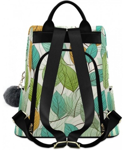 Green Leaves Light Womens Backpack Purse Handbag Anti Theft Ladies Shoulder Bags Travel Backpack for Women Work Ladies Travel...