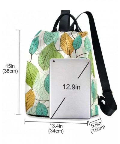 Green Leaves Light Womens Backpack Purse Handbag Anti Theft Ladies Shoulder Bags Travel Backpack for Women Work Ladies Travel...