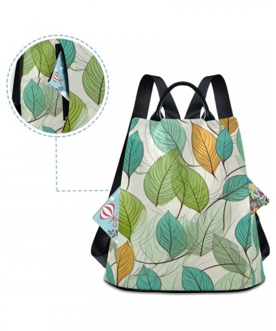 Green Leaves Light Womens Backpack Purse Handbag Anti Theft Ladies Shoulder Bags Travel Backpack for Women Work Ladies Travel...