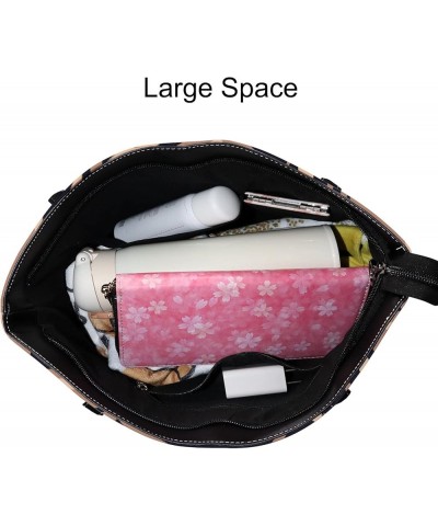 Women's Fashion Casual Handbag,PU Leather Large Capacity PC Work Bag,Travel Camping Picnic Single Shoulder Bag Element of Tri...