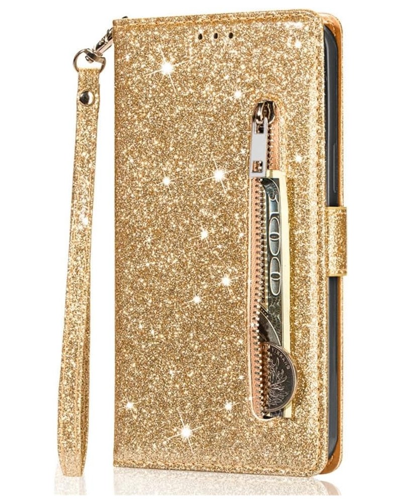 for Google Pixel 6 Magnetic Flip Sparkling Phone Case, Zipper Bag Protective Leather Case Black Pixel 7 Gold $16.55 Others