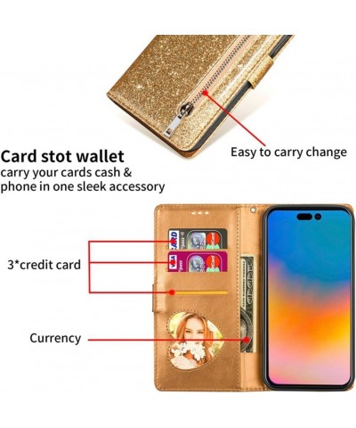 for Google Pixel 6 Magnetic Flip Sparkling Phone Case, Zipper Bag Protective Leather Case Black Pixel 7 Gold $16.55 Others