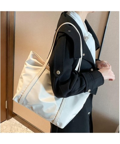 Large Nylon Tote Bags for Women with Zipper, Large Lightweight Nylon Shoulder Handbags Travel Work Purse (Black) White $19.16...