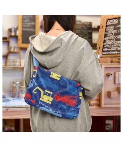 Women Boho Handbag Work Truck Tractor Red Blue Yellow Underarm Bag Tote Bag Shoulder Bag Crossbody Bag Fluffy Cell Phone Purs...