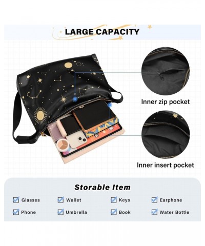 Stars Constellations Tote Bag for Women Large Hobo Bags Crossbody Bag Messenger Bag with Adjustable Strap for Women Men $14.8...