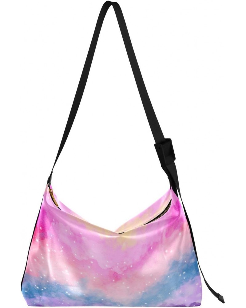 Pastel Color Rainbow Womens Shoulder Bag Hobo Crossbody Leather Casual Tote Bag for Women Large Abstract Stripes Handbag Shop...