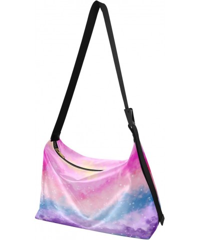 Pastel Color Rainbow Womens Shoulder Bag Hobo Crossbody Leather Casual Tote Bag for Women Large Abstract Stripes Handbag Shop...