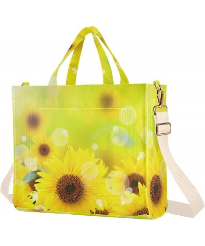 Beautiful Fresh Sunflower Women's Tote Handbags Top Handle Satchel Shoulder Bag Crossbody Bag for Office Travel S $15.51 Totes