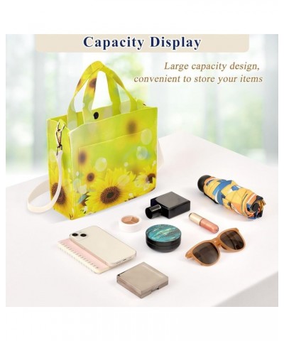 Beautiful Fresh Sunflower Women's Tote Handbags Top Handle Satchel Shoulder Bag Crossbody Bag for Office Travel S $15.51 Totes