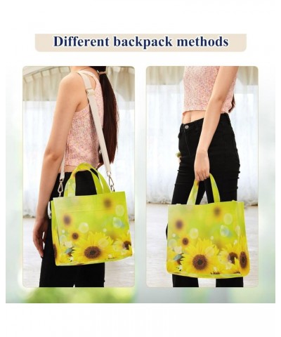 Beautiful Fresh Sunflower Women's Tote Handbags Top Handle Satchel Shoulder Bag Crossbody Bag for Office Travel S $15.51 Totes