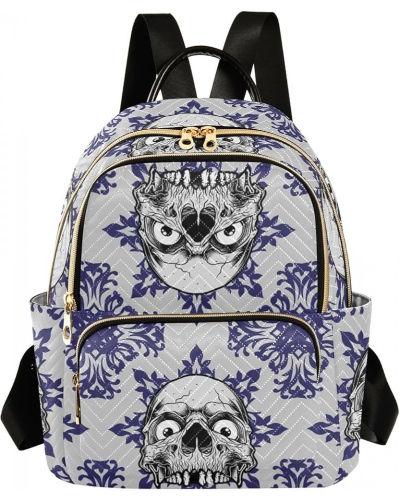 Skull on Ethnic Background Women's Backpack Purse Causal Daypack Work Travel College Business Trip Bag Shoulder Bag Medium $1...