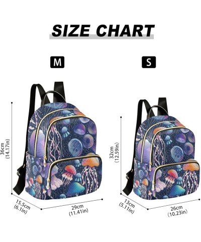 Ocean Women Backpack Cartoon Cute Jellyfish Anti-Theft Travel Backpack with Luggage Belt Lightweight Handbag Lady Purse Roomy...