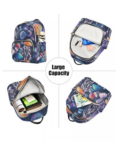 Ocean Women Backpack Cartoon Cute Jellyfish Anti-Theft Travel Backpack with Luggage Belt Lightweight Handbag Lady Purse Roomy...