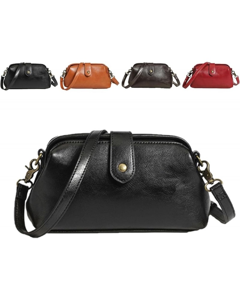 Langrents Handbag, Langrents Retro Handbag, Langrents Handbag Retro, Ladies Vintage Leather Purse Shoulder Bag Black $14.61 S...