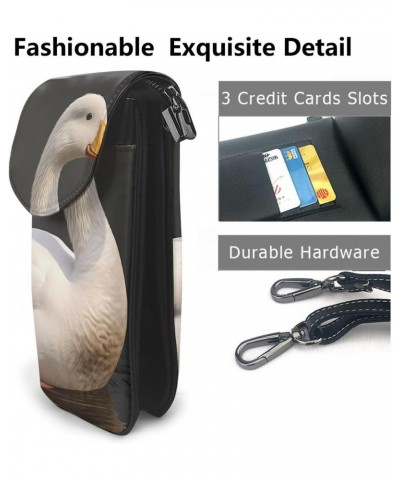 women Small Cell Phone Purse domestic duck pattern Soft, durable and waterproof PU leather Convenient for daily use and trave...