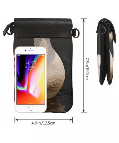 women Small Cell Phone Purse domestic duck pattern Soft, durable and waterproof PU leather Convenient for daily use and trave...