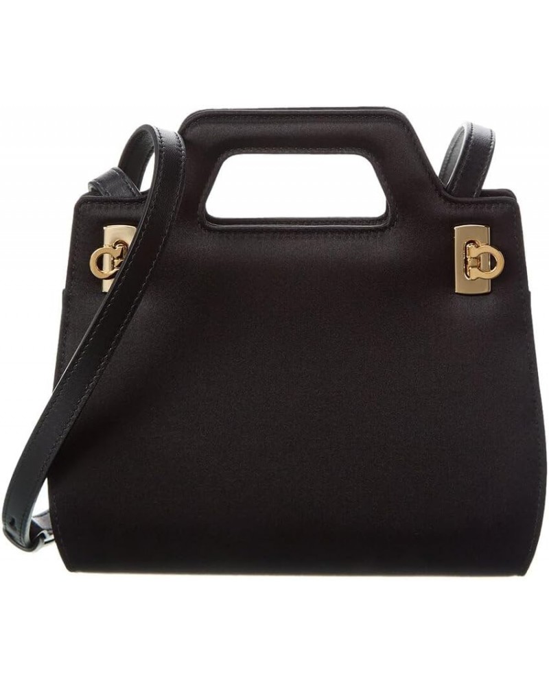 Ferragamo Wanda Mini Satin Clutch Black $373.67 Clutches