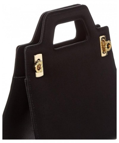 Ferragamo Wanda Mini Satin Clutch Black $373.67 Clutches