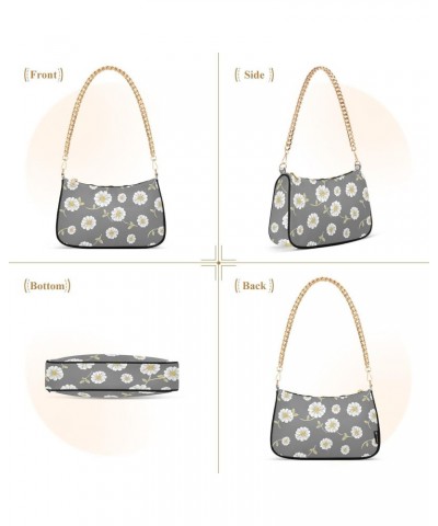 Daisies Shoulder Bag for Women Crossbody Small Tote Bag Purses Handbag with Zipper Pockets for Travel Business Work $14.40 Sh...