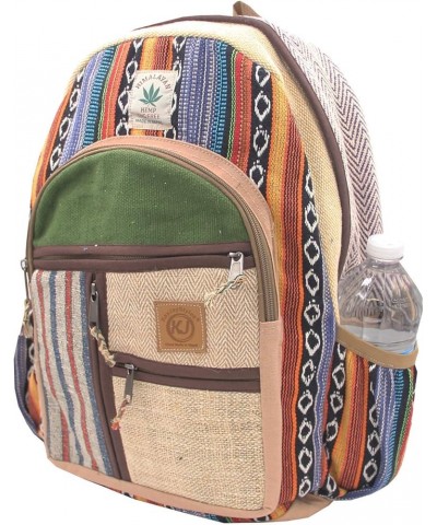 Natural Handmade Large Multi Pocket Hemp Nepal Backpack Bkpk-6 $26.97 Backpacks