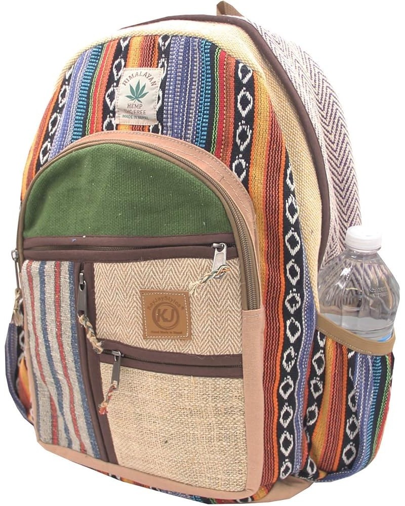 Natural Handmade Large Multi Pocket Hemp Nepal Backpack Bkpk-6 $26.97 Backpacks