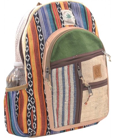 Natural Handmade Large Multi Pocket Hemp Nepal Backpack Bkpk-6 $26.97 Backpacks