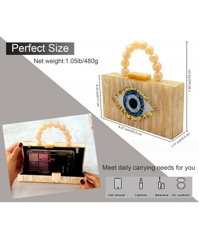 Women Acrylic Clutch Purse Marbled Evening Shoulder Bag for Wedding Cocktail Party Prom 10-champagne $18.00 Evening Bags